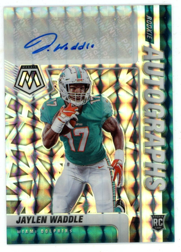 Jaylen Waddle 2021 Panini Mosaic Silver Prizm RC Autograph Miami Dolphis