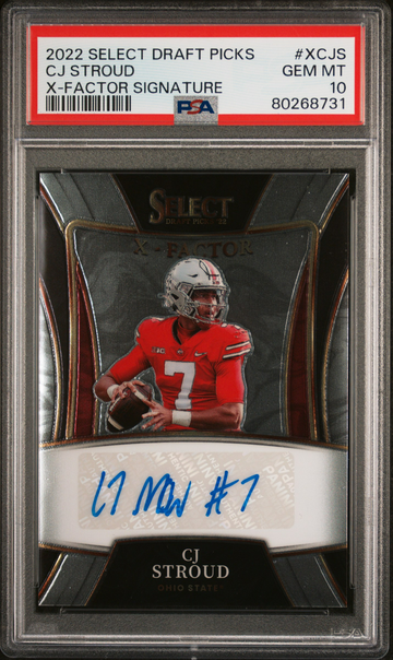 CJ Stroud 2022 Panini Select Draft Picks X-Factor RC Autograph PSA 10 Gem Mint