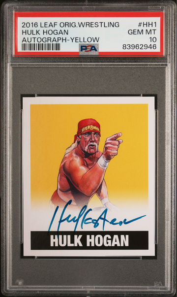 Hulk Hogan 2016 Leaf Originals Wrestling Yellow Autograph 20/50 PSA 10 Gem Mint POP 4