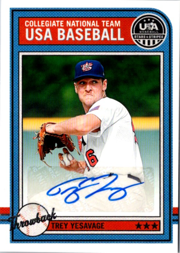 2025 Panini USA Baseball Stars & Stripes Throwback #AS-TY Trey Yesavage Auto