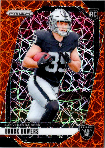 2024 Prizm Football Orange Lazer Prizm Brock Bowers Rookie Raiders RC