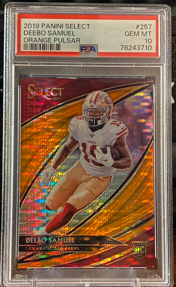 2019 Select Deebo Samuel Rookie Field Level FOTL Orange Pulsar /11 PSA 10 Pop 3