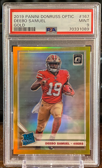 2019 Donruss Optic Deebo Samuel Rated Rookie Gold /10 PSA 9