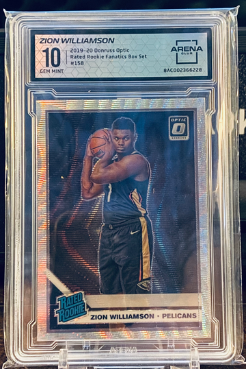 2019 Donruss Optic Zion Williamson Fanatics Box Set Silver Wave AC 10