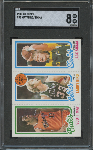 1980-81 Topps #98 Scoring Leaaders Larry Bird SGC 8 NM/MT