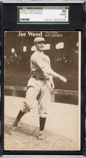 1909-16 Max Stein PC748 Joe Wood Boston Red Sox