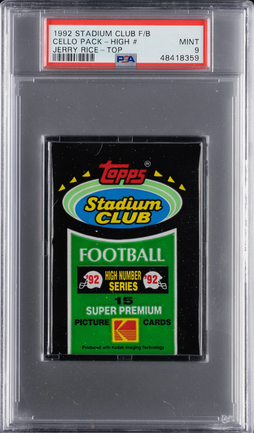 1992 Topps Stadium Club Football Unopened Cello Pack High # Series  PSA 9 Mint