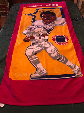 1987 NFLPA Beach Towel Herschel Walker Dallas Cowboys Autographed