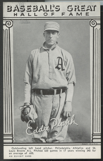 1948 Baseball's Great Hall of Fame Exhibits Eddie Plank  Philadelphia Athletics