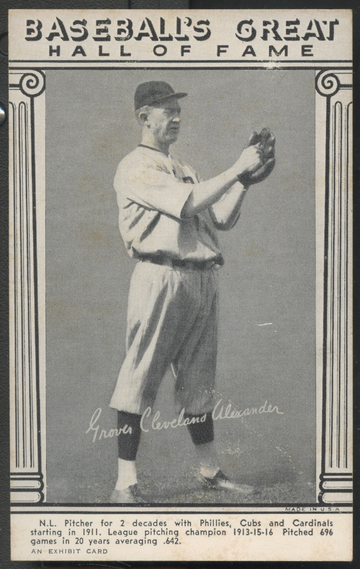 1948 Baseball's Great Hall of Fame Exhibits Grover Alexander Philadelphia Phillies