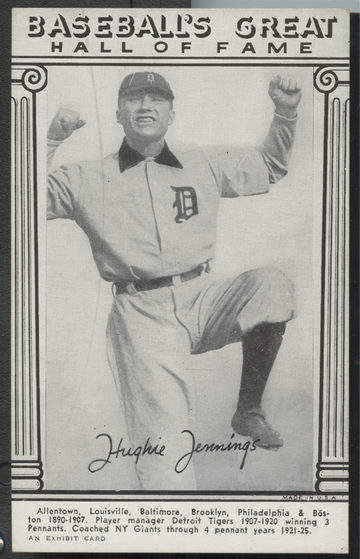 1948 Baseball's Great Hall of Fame Exhibits Hughie Jennings Detroit Tigers 