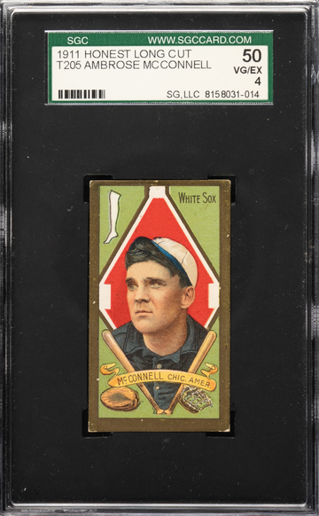 1911 T205 Honest Long Cut Ambrose McConnell Chicago Whie Sox SGC 50 VGEX 4