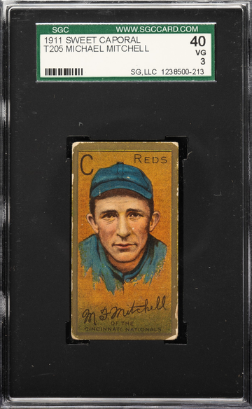 1911 T205 Sweet Caporal Mike Mitchell Cincinnati Reds SGC 40 VG 3