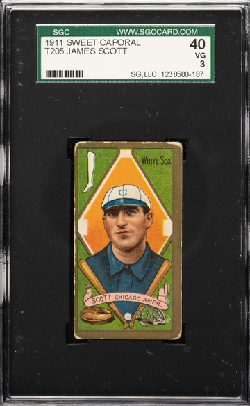 1911 T205 Sweet Caporal James Scott Chicago White Sox SGC 40 VG 3