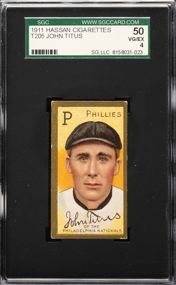 1911 T205 Hassan John Titus Philadelphia Phillies SGC 50 VGEX 4
