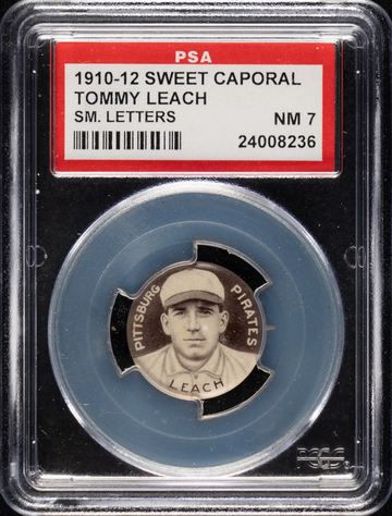 1910-12 Sweet Caporal P2 Pins Tommy Leach Pittsburgh Pirates PSA 7 NM