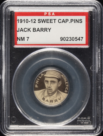 1910-12 Sweet Caporal P2 Pins Jack Barry Philadelphia A's PSA 7 NM