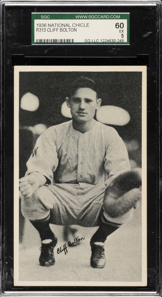 1936 National Chicle FIne Pen R313 Cliff Bolton Washingon Senators SGC 60 EX 5