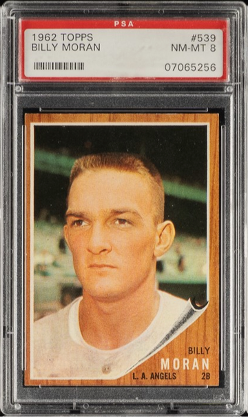1962 Topps #539 Billy Moran  Los Angeles Angels  PSA 8 NM/MT