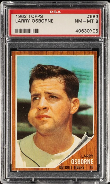 1962 Topps #583 Larry Osborne Detroit Tigers  PSA 8 NM/MT