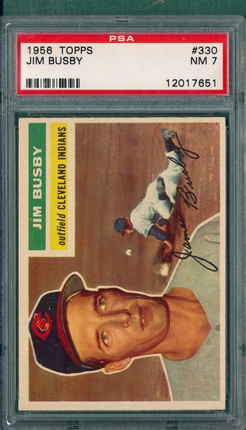 1956 Topps #330 Jim Busby Cleveland Indians PSA 7 NM