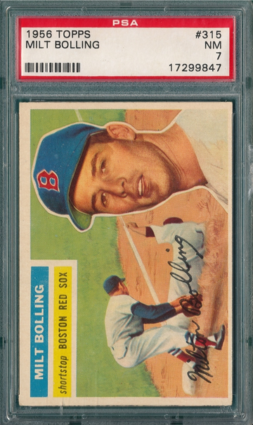 1956 Topps #315 Milt Bolling Boston Red Sox PSA 7 NM