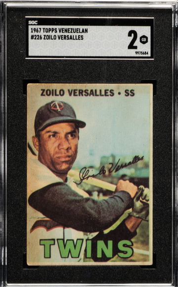 1967 Venezuelan Topps Zoilo Versalles Minnesota Twins SGC 2 Good