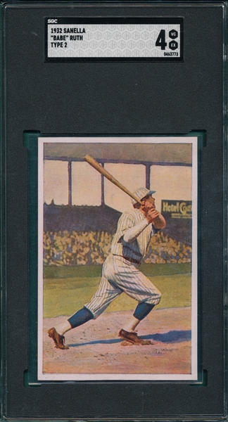 1932 Sanella Babe Ruth New York Yankees Type 2 SGC 4