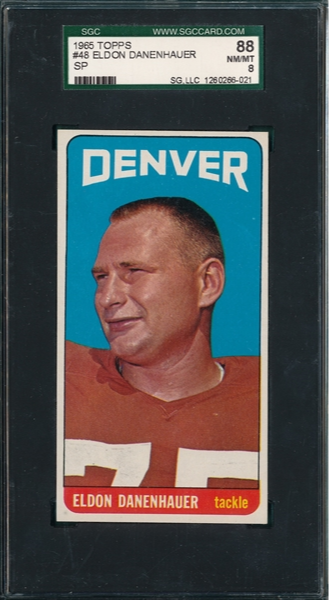 1965 Topps #48 Eldon Danehauer Denver Broncos SGC 88 NM/MT 8