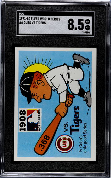 1971 Fleer World Series #6 1908 Cubs vs. Tigers  Ty Cobb SGC 8.5 NM/MT+