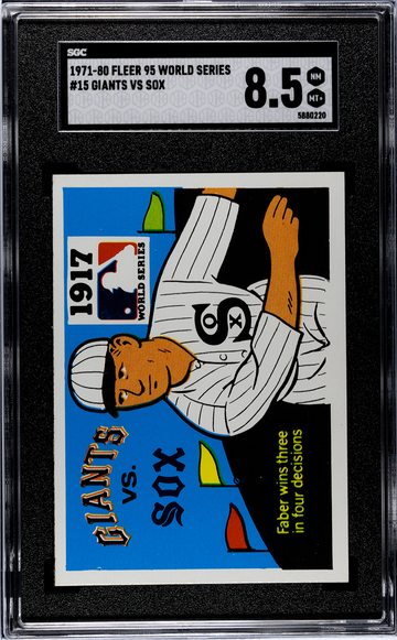 1971 Fleer World Series #15 1917 Giants  vs. White Sox Red Faber SGC 8.5 NM/MT+