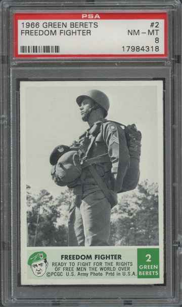 1966 Philadelphia Gum Green Berets #2 Freddom Fighter PSA 8