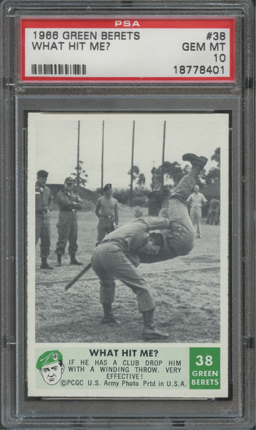 1966 Philadelphia Gum Green Berets #38 What Hit Me? PSA 10