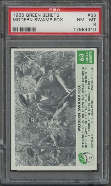 1966 Philadelphia Gum Green Berets #63 Modern Swamp Fox PSA 8 NM/MT