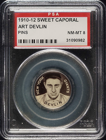 1910-12 Sweet Caporal Art Devlin New York Giants  PSA 8 NM/MT
