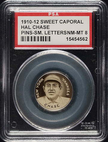 1910-12 Sweet Caporal Hal Chase New York Yankees PSA 8 NM/MT