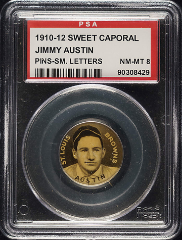 1910-12 Sweet Caporal Jimmy Austin St. Louis Browns PSA 8 NM/MT