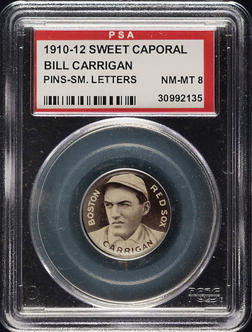 1910-12 Sweet Caporal Bill Carrigan Boston Red Sox PSA 8 NM/MT