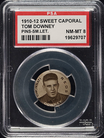 1910-12 Sweet Caporal Tom Downey Cincinnati Reds PSA 8 NM/MT