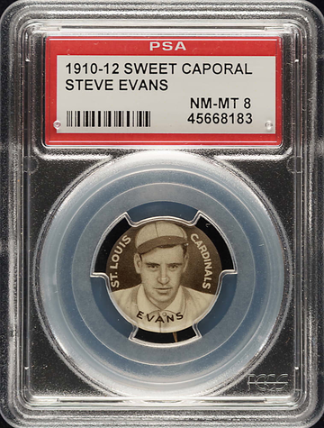 1910-12 Sweet Caporal Steve Evans St. Louis Cardinals PSA 8 NM/MT