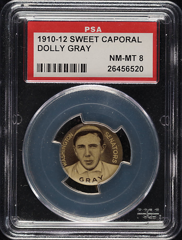 1910-12 Sweet Caporal Dolly Gray Washington Senators PSA 8 NM/MT