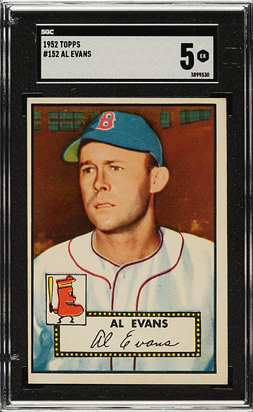 1952 Topps 152 Al Evans Boston Red Sox SGC 5 EX