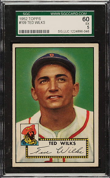 1952 Topps 109 Ted Wilks Pittsburgh Pirates SGC 60 EX 5