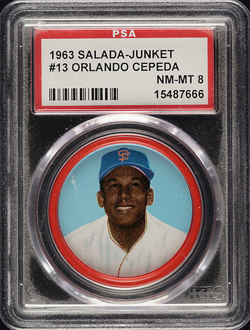 1963 Salada-Junket Coins #13 Orlando Cepeda San Francisco Giants PSA 8 NM/MT