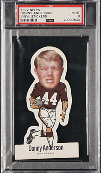 1972 NFLPA Vinyl Stickers Donny Anderson PSA 9 Mint