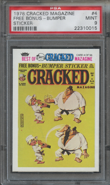 1978 Fleer Cracked Magazine #4 Free Bonus-Bumper Sticker PSA 9 Mint