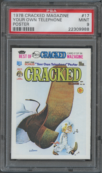 1978 Fleer Cracked Magazine #17 Your Own Telephone Poster PSA 9 Mint