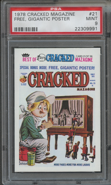 1978 Fleer Cracked Magazine #21 Free, Gigantic Poster PSA 9 Mint