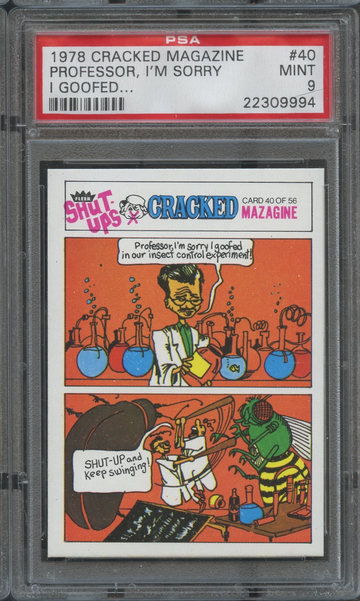 1978 Fleer Cracked Magazine #40 Professor, I'm Sorry I Goofed PSA 9 Mint