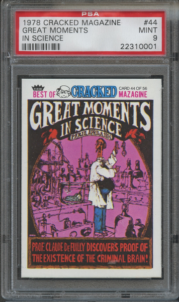 1978 Fleer Cracked Magazine #44 Great Moments in Science  PSA 9 Mint
